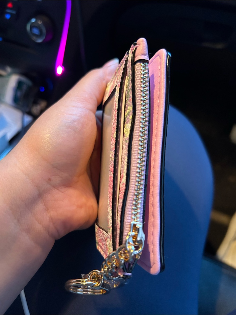 Victoria's Secret Pink Floral Foldover Wallet with Keychain - Picture 7 of 8